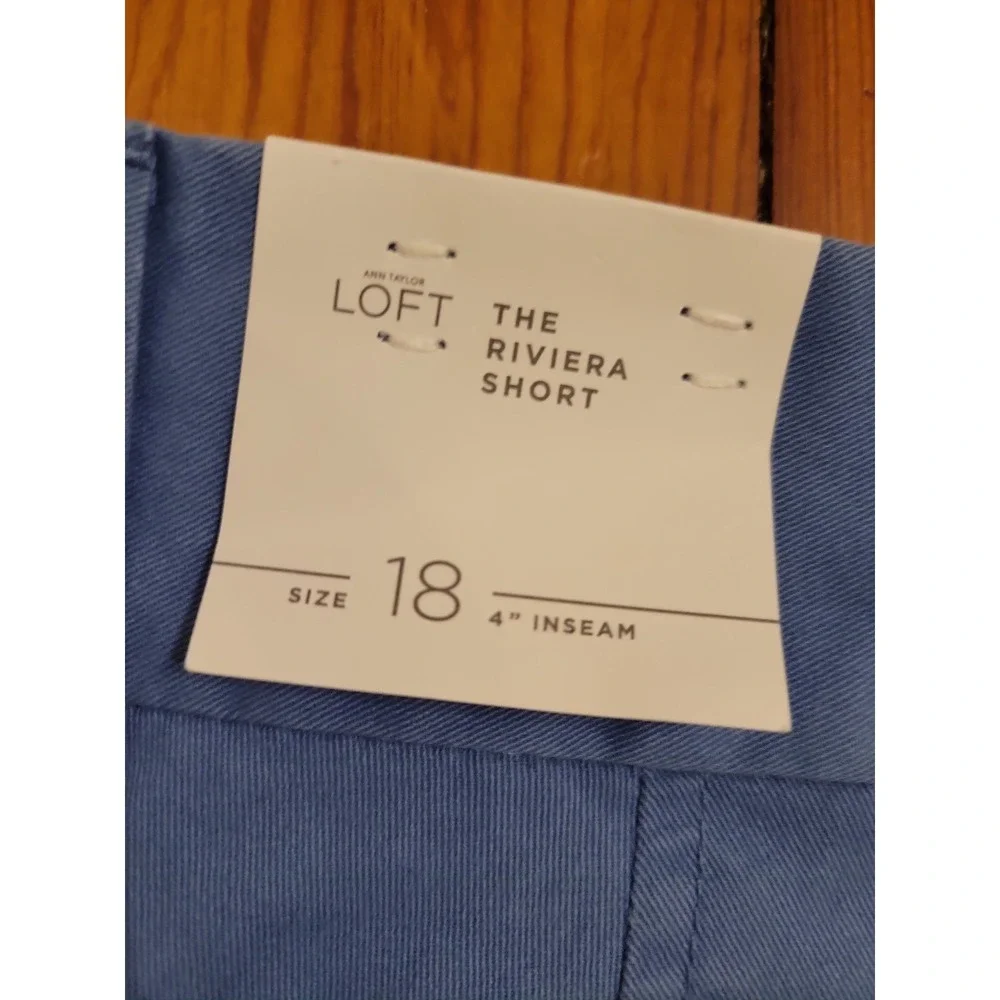 Loft The Riviera Short Womens 18 Blue Vacation Summer Cotton Blend Classic Fit